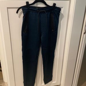 Navy Jogger Pants with Black Accents